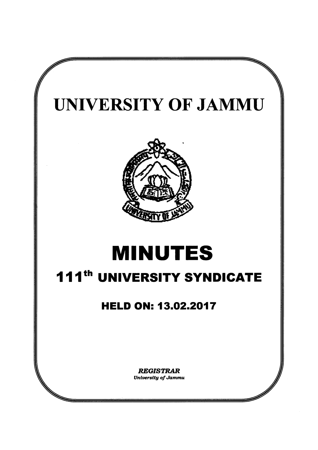 MINUTES 1 1 Lth University SYNDIGATE