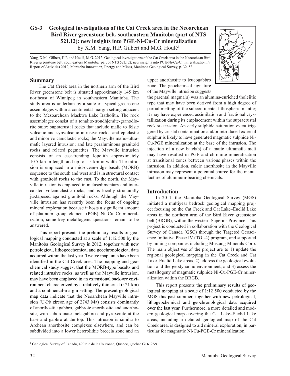 Geological Investigations of the Cat Creek Area