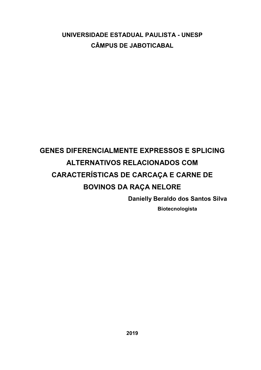 Genes Diferencialmente Expressos E Splicing