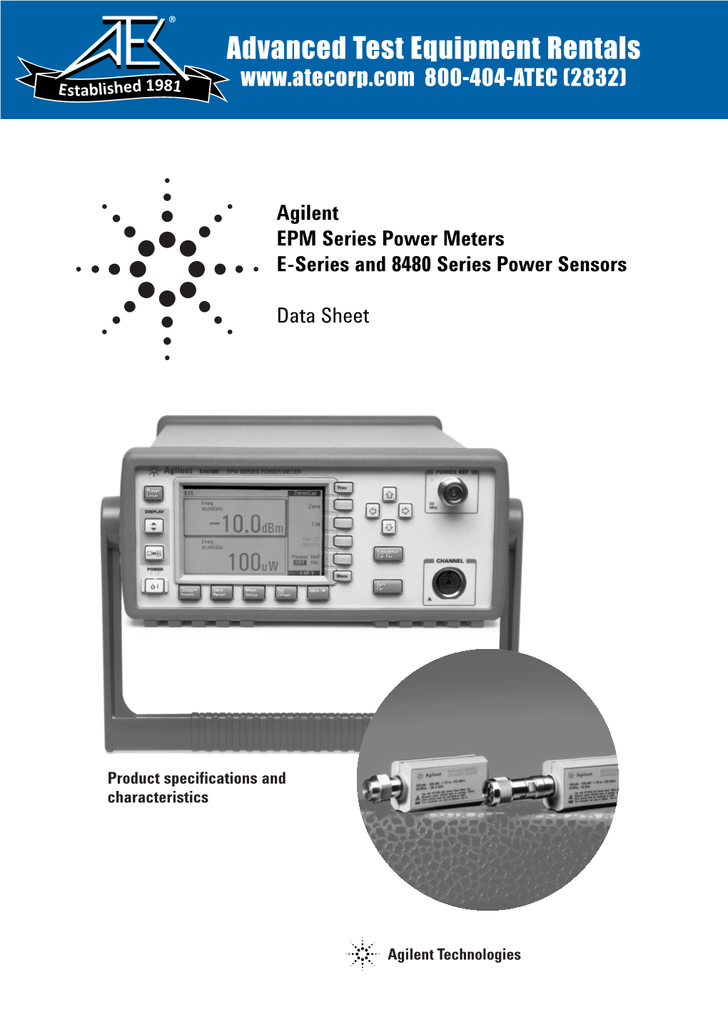 Agilent EPM Series Power Meters E-Series and 8480 Series Power Sensors