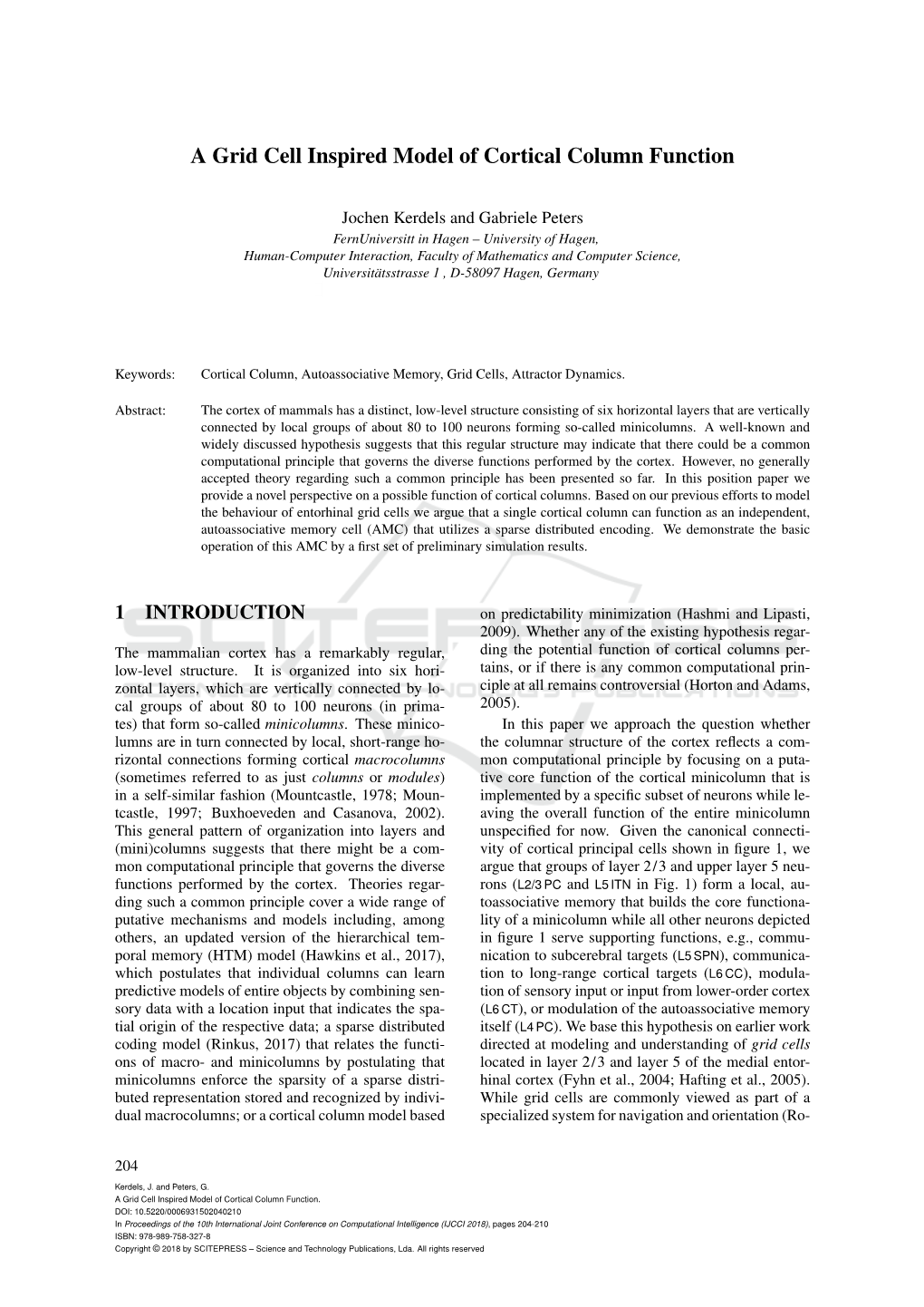 A Grid Cell Inspired Model of Cortical Column Function