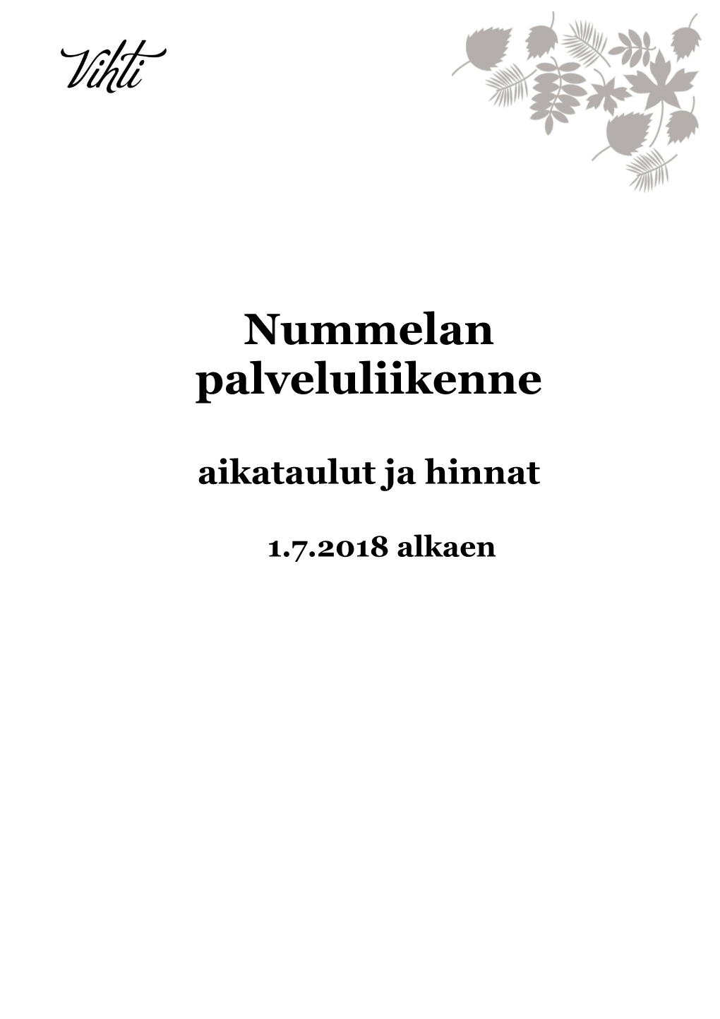 Nummelan Palvelulinjan Reitit