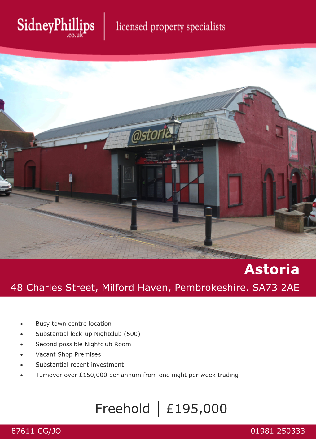 Astoria 48 Charles Street, Milford Haven, Pembrokeshire