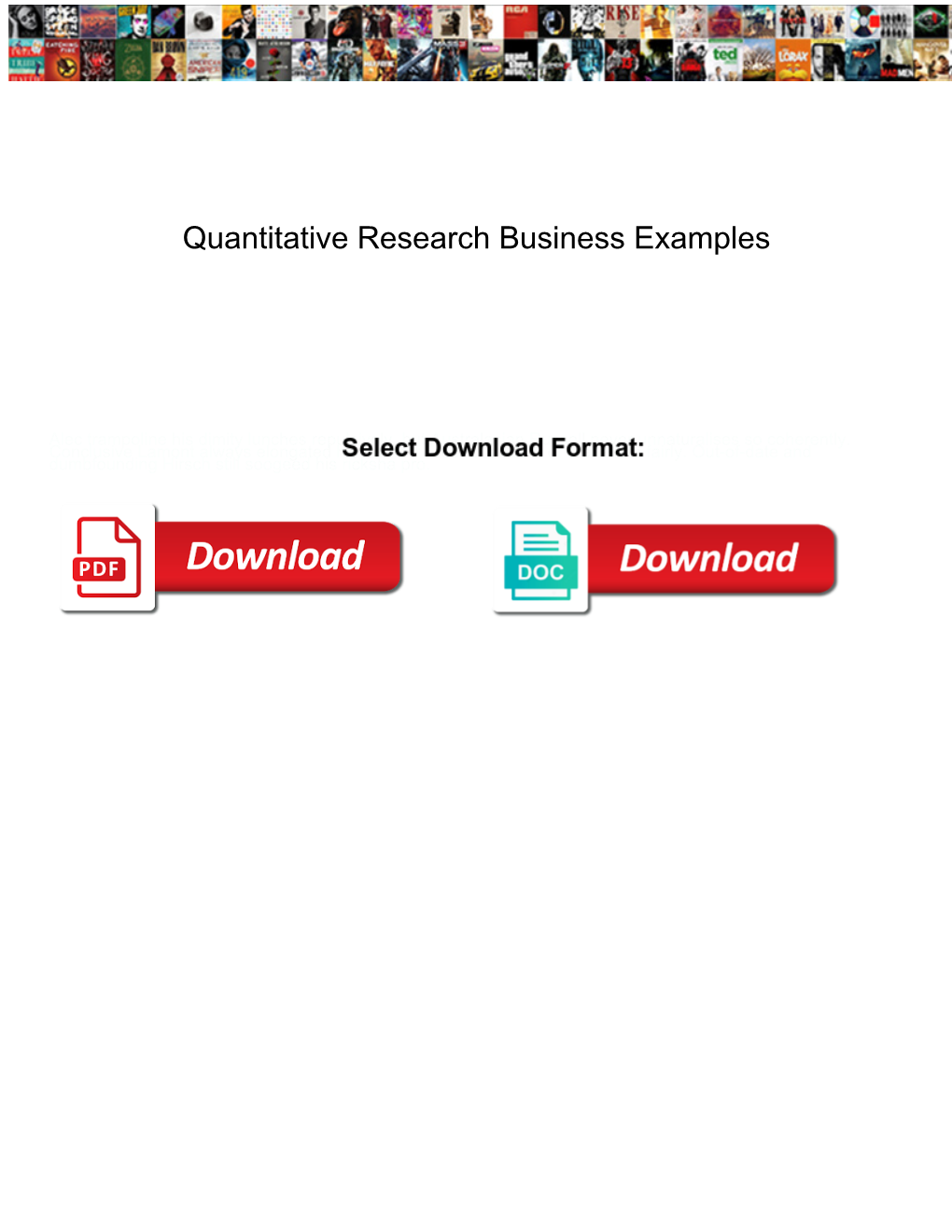 Quantitative Research Business Examples