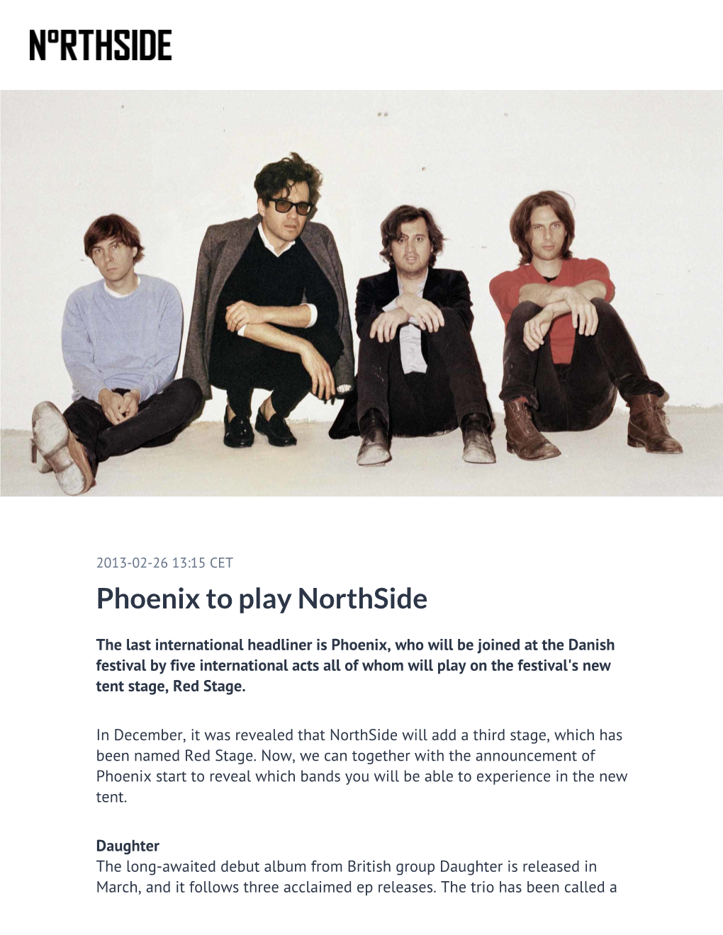 Phoenix to Play Northside