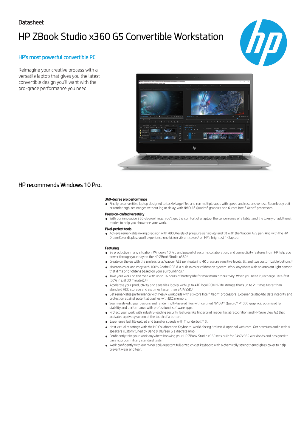 HP Zbook Studio X360 G5 Convertible Workstation