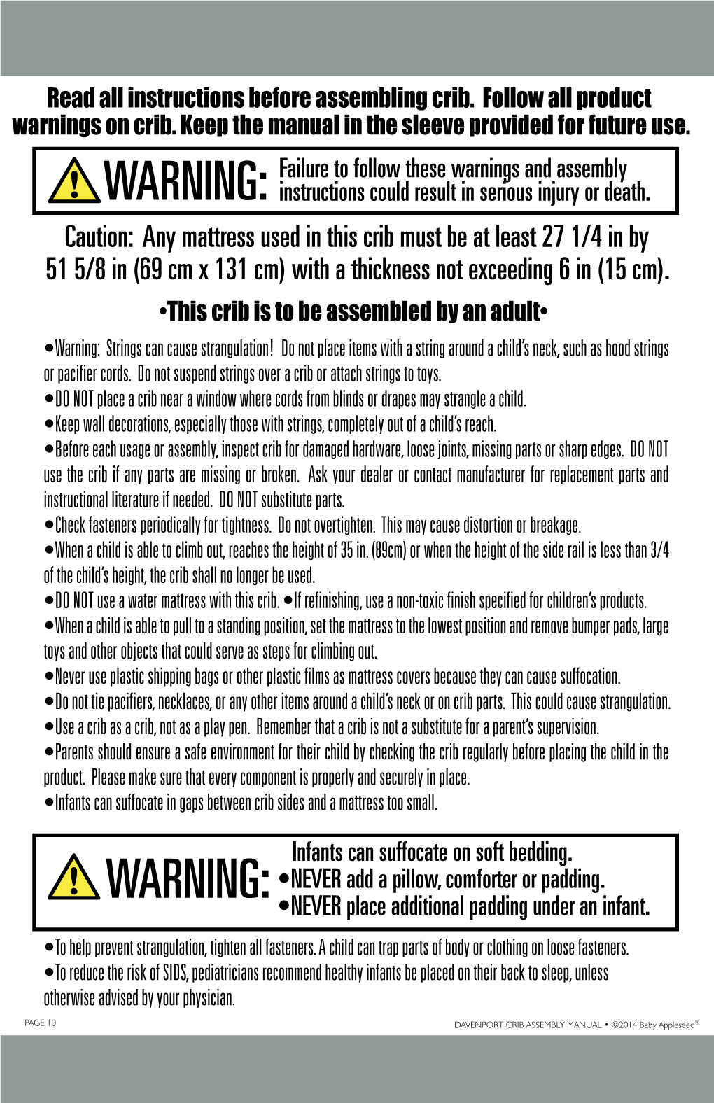 Davenport Crib Instructions-2013.Indd