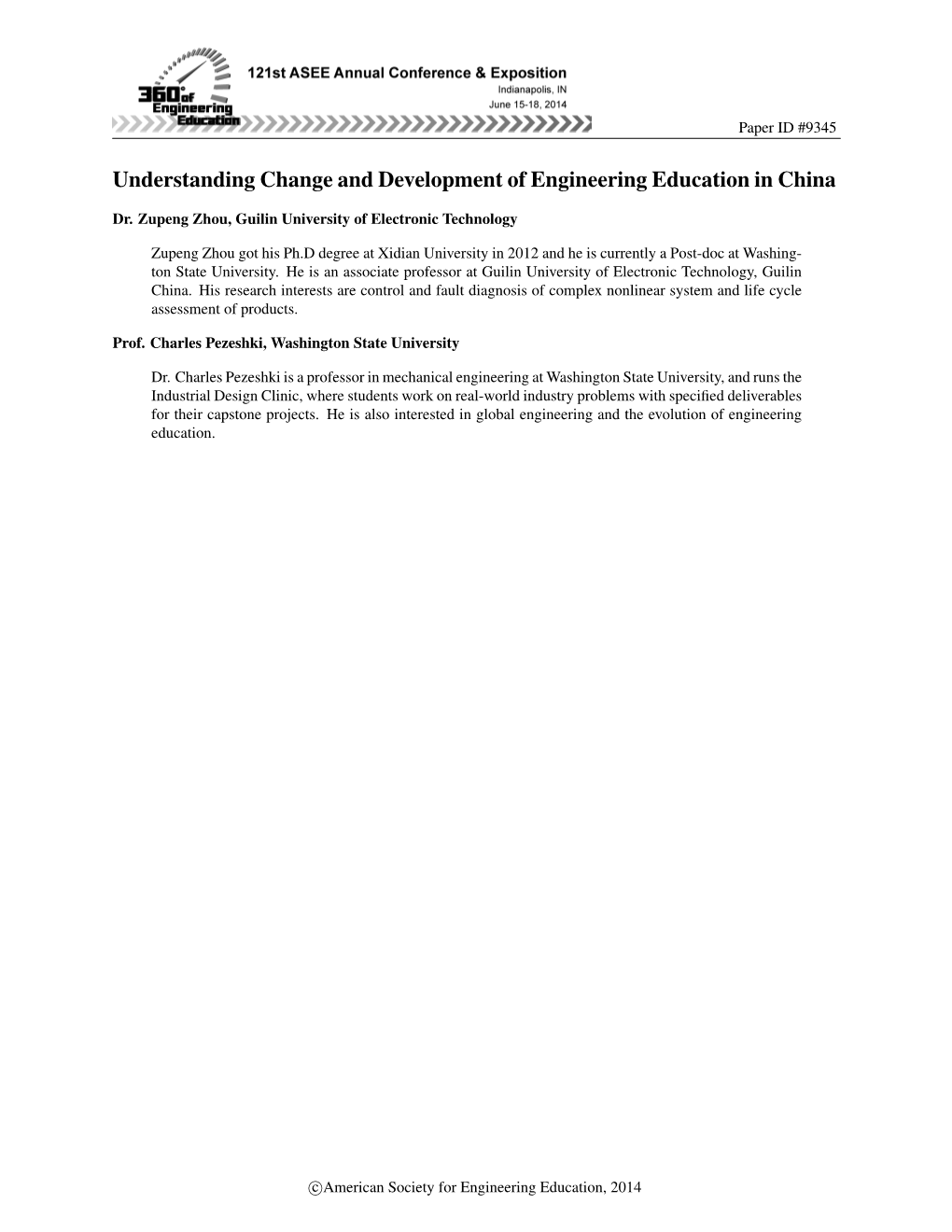Understanding Change and Development of Engineering Education in China