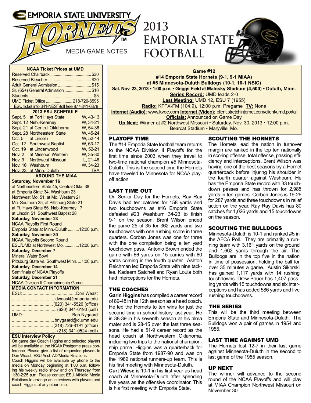 2013 Emporia State Football