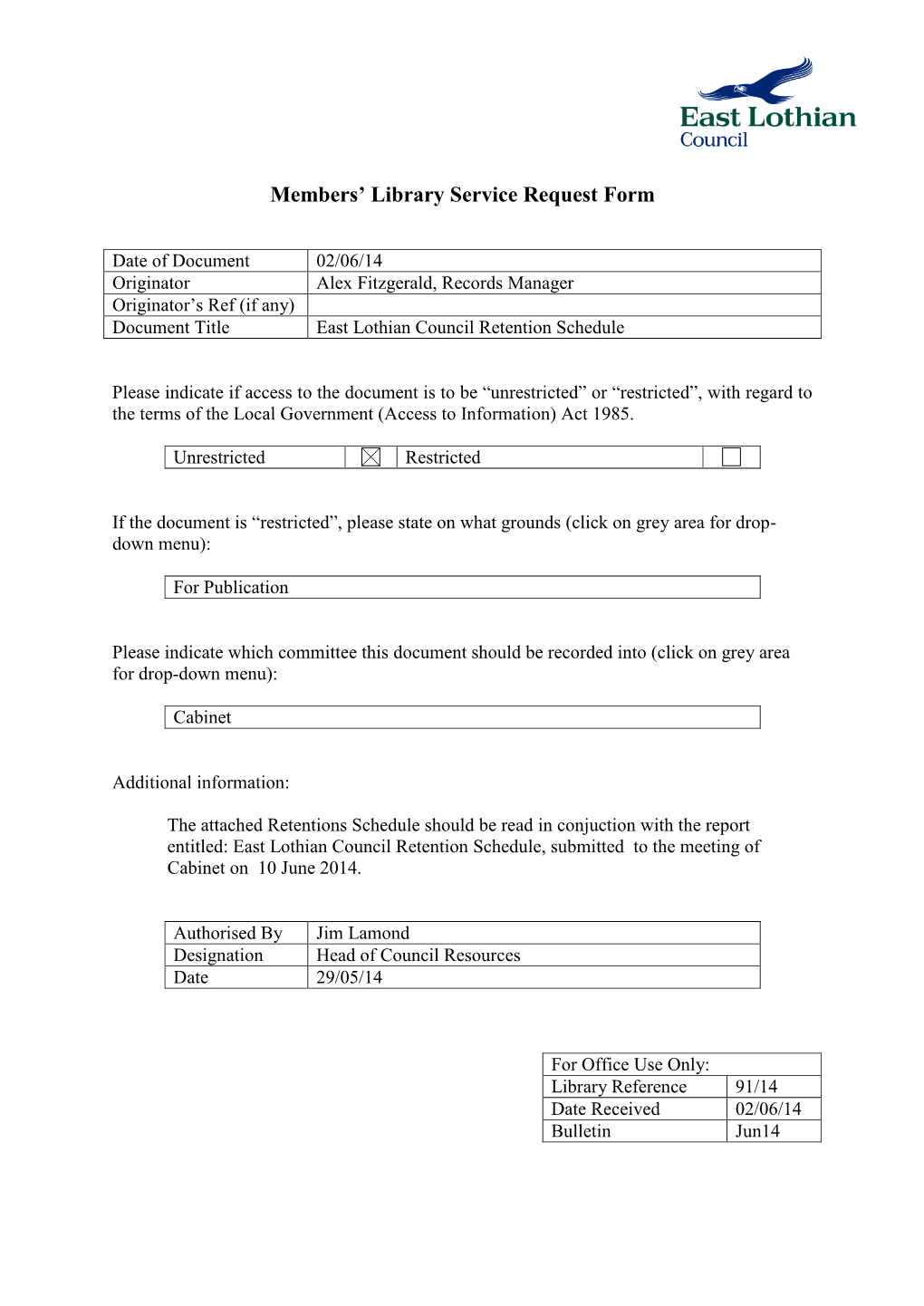 Business Classification Scheme/Retention Schedule