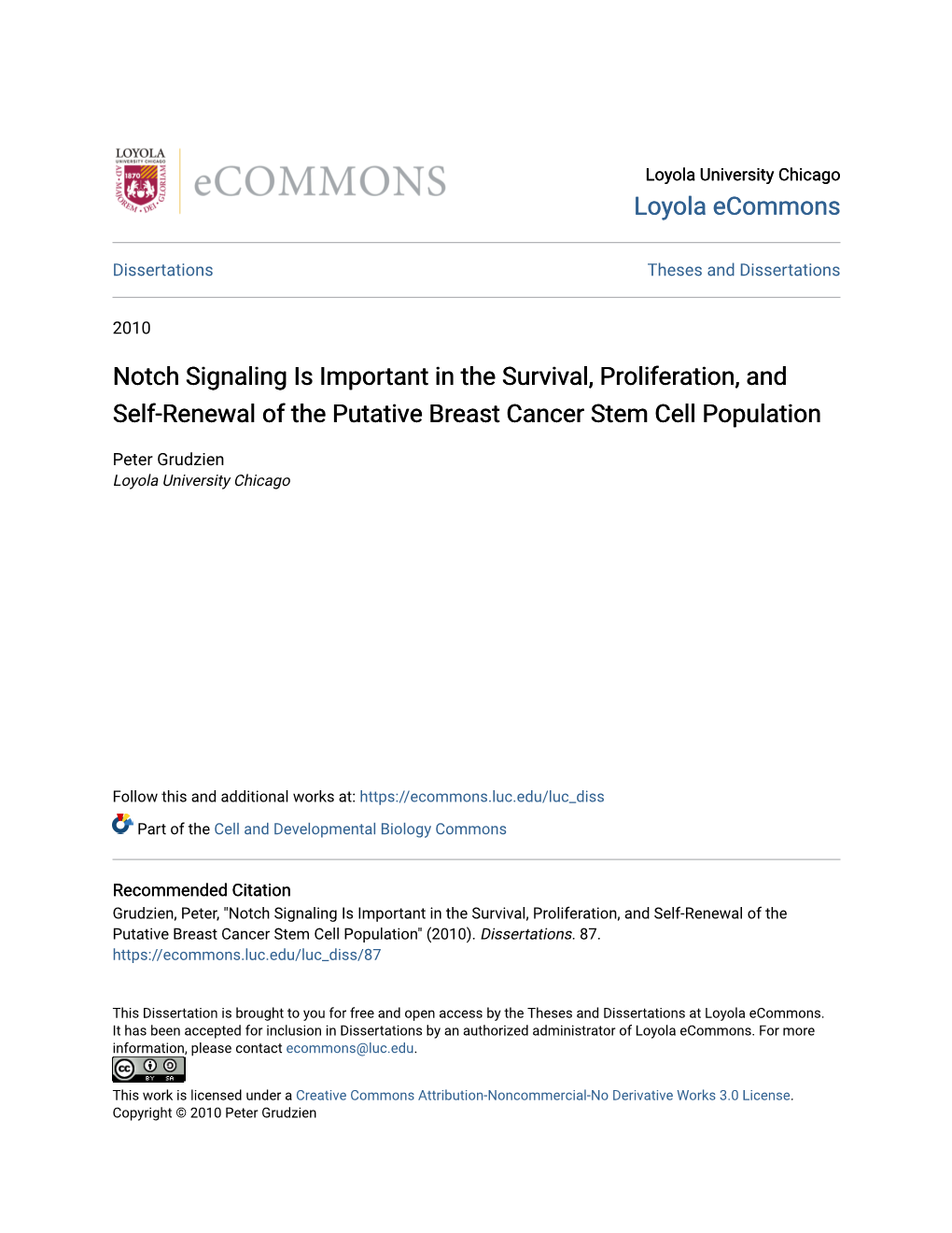 Notch Signaling Is Important in the Survival, Proliferation, and Self-Renewal of the Putative Breast Cancer Stem Cell Population