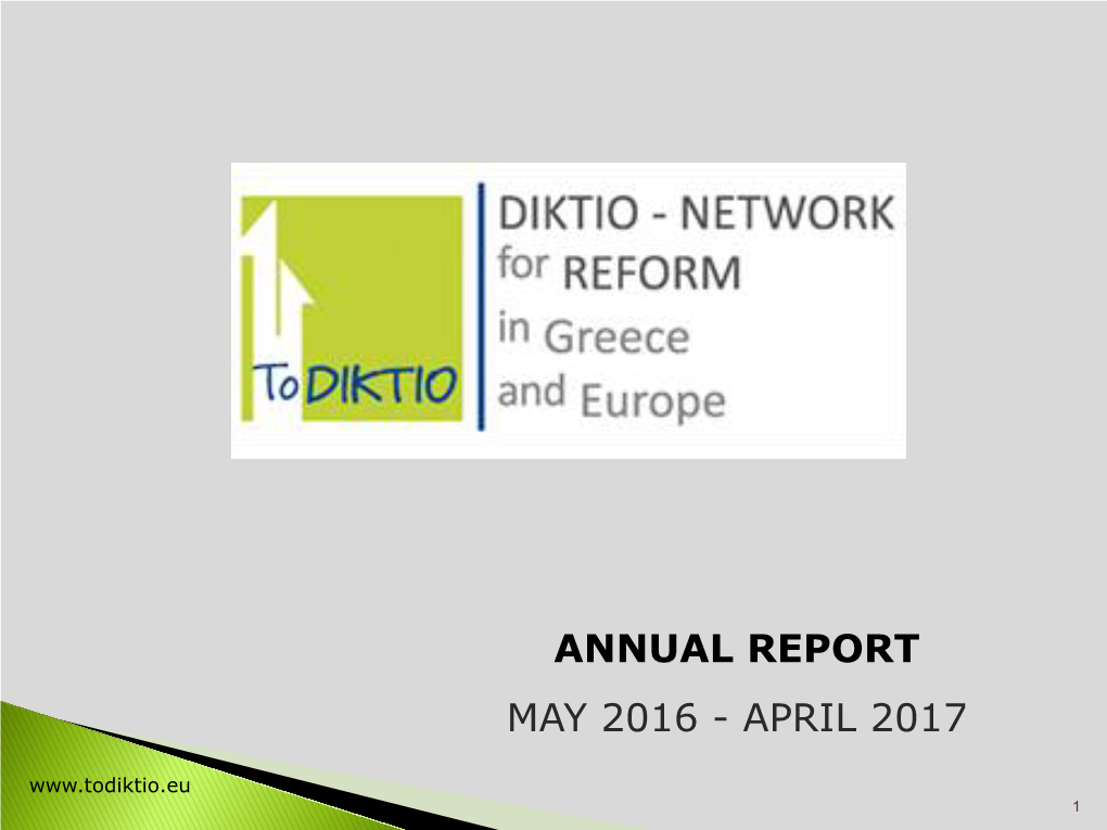 Annual Report May 2016 - April 2017 1 Who We Are