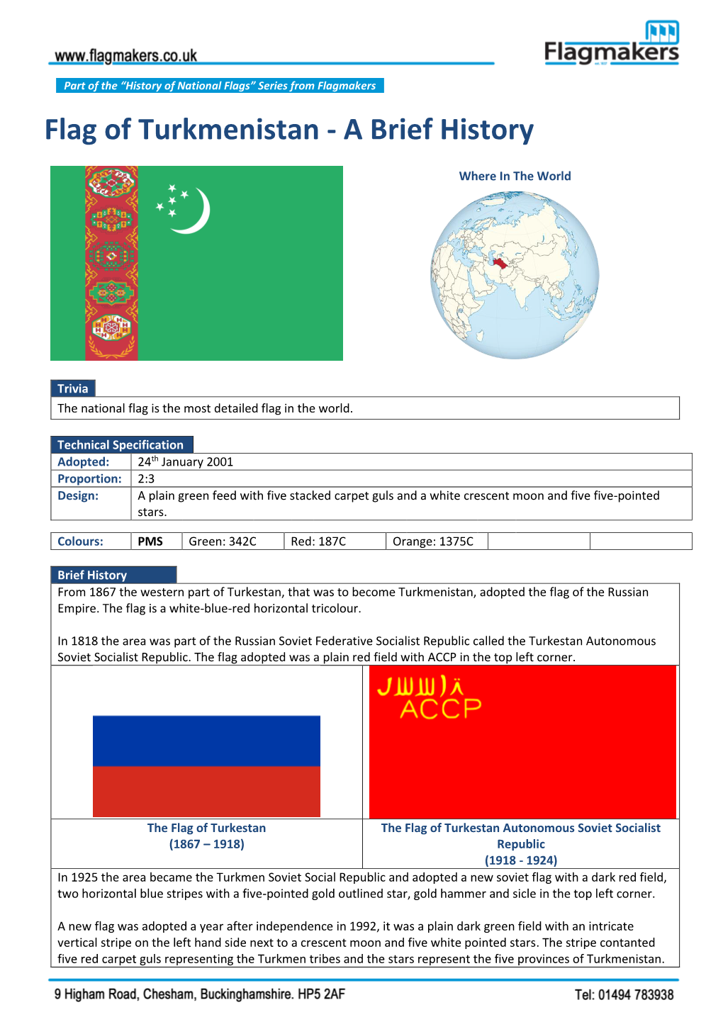 Flag of Turkmenistan - a Brief History