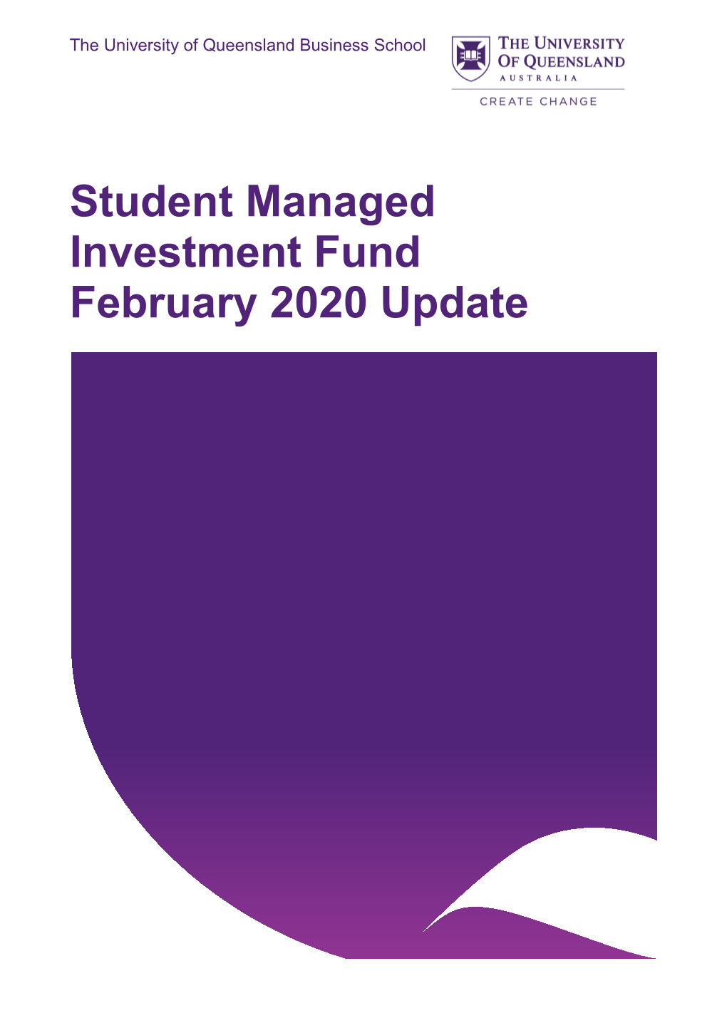 Student Managed Investment Fund February 2020 Update