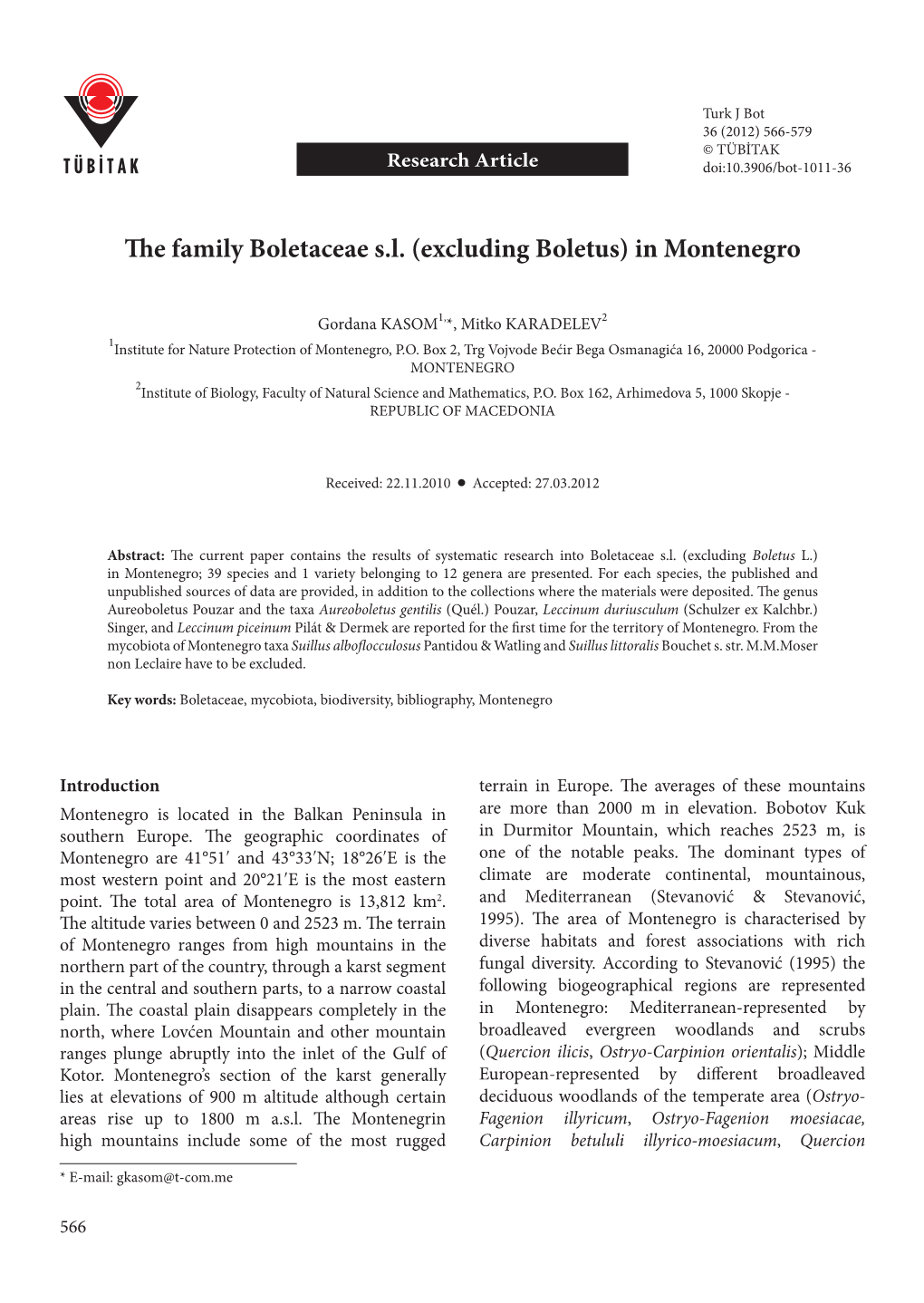 The Family Boletaceae Sl