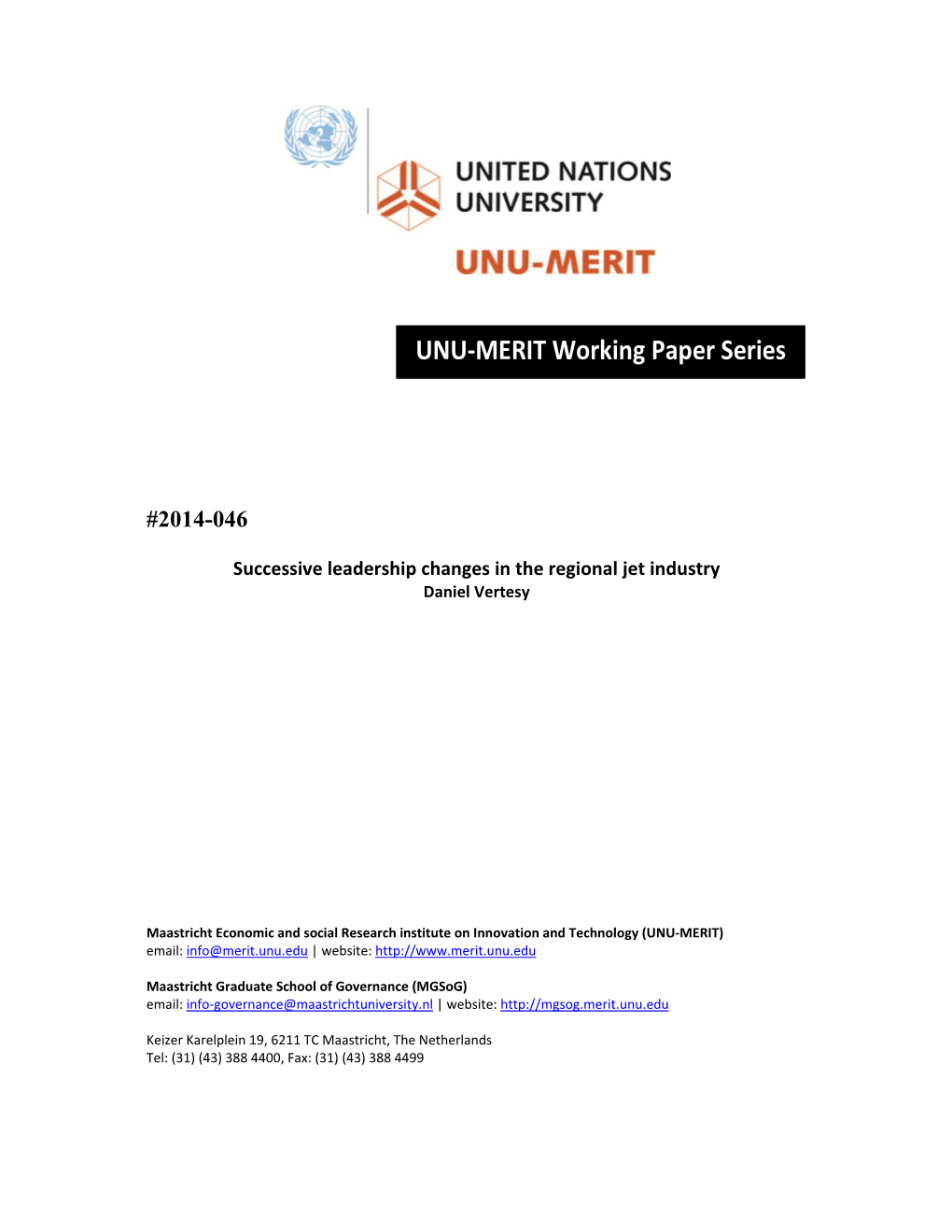 UNU-MERIT Working Paper Series