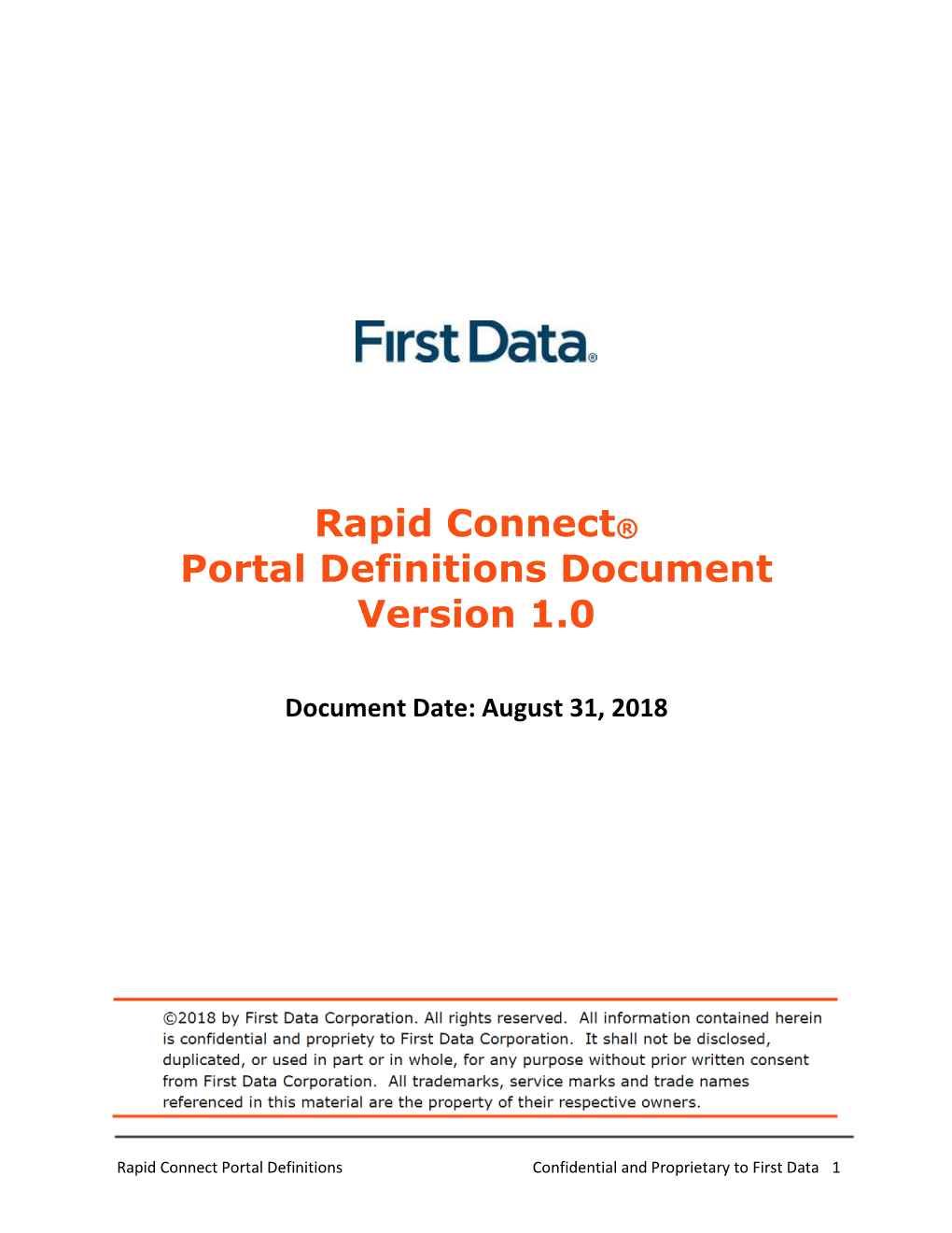 Rapid Connect® Portal Definitions Document Version 1.0