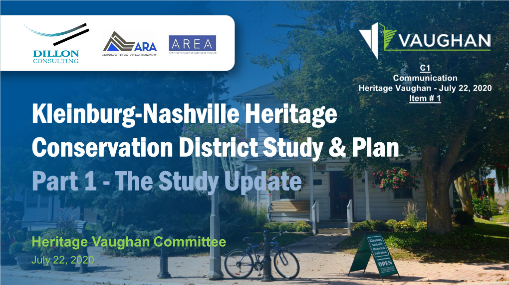 Kleinburg-Nashville Heritage Conservation District Study & Plan Part 1
