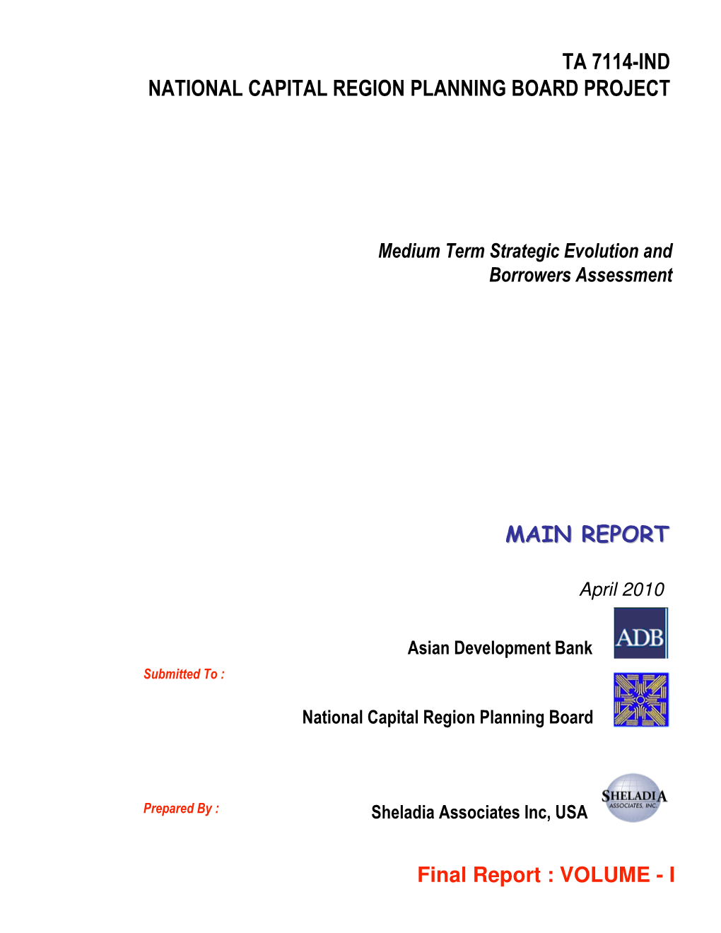 Ta 7114-Ind National Capital Region Planning Board Project