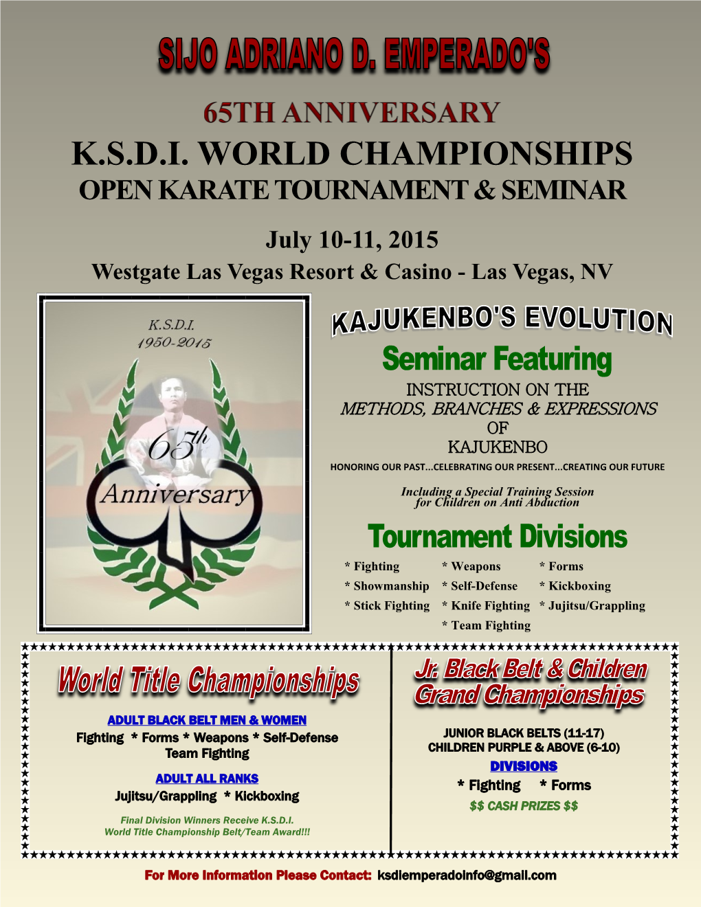 K.S.D.I. World Championships Open Karate Tournament & Seminar