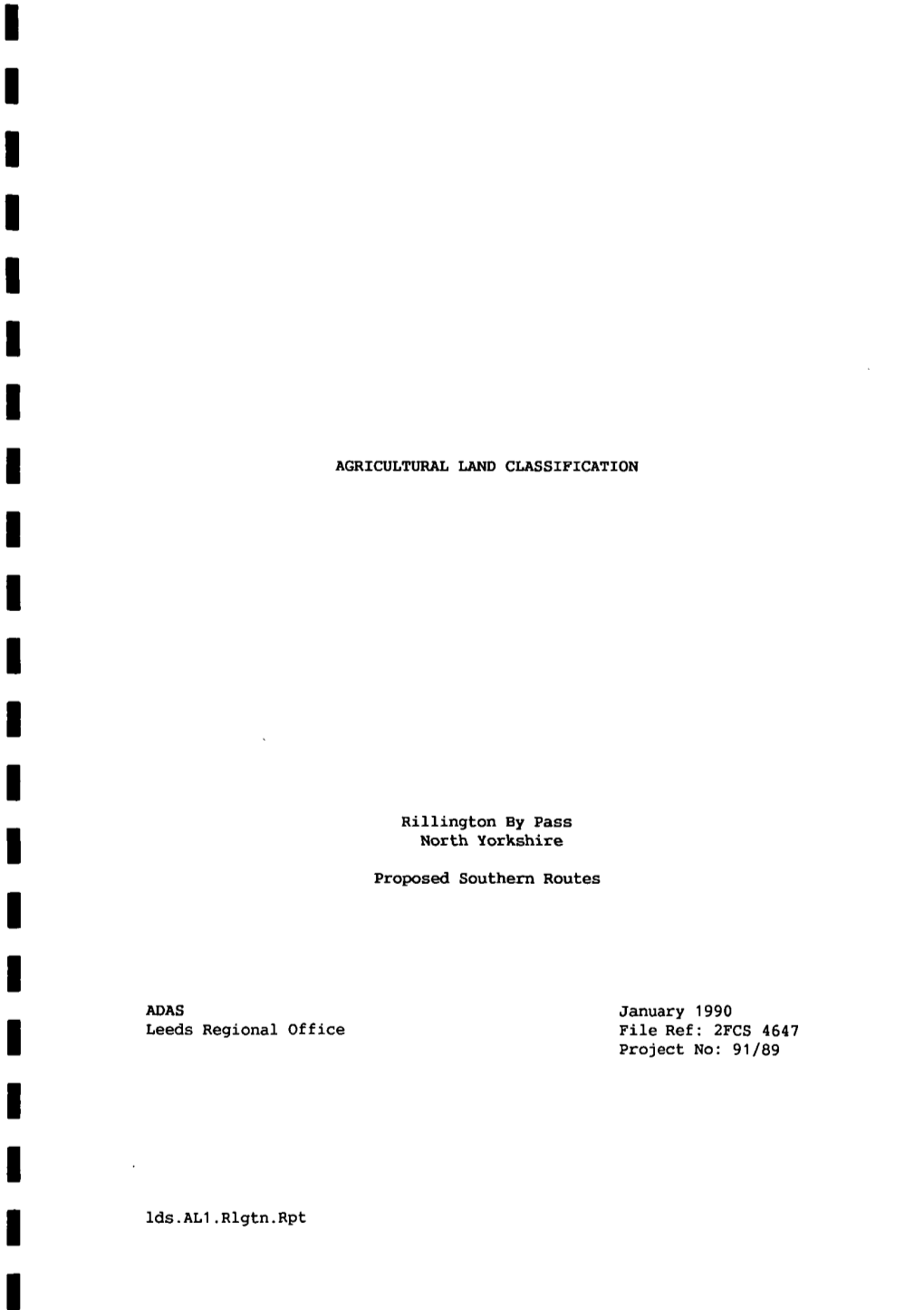 AGRICULTURAL LAND CLASSIFICATION Rillington By