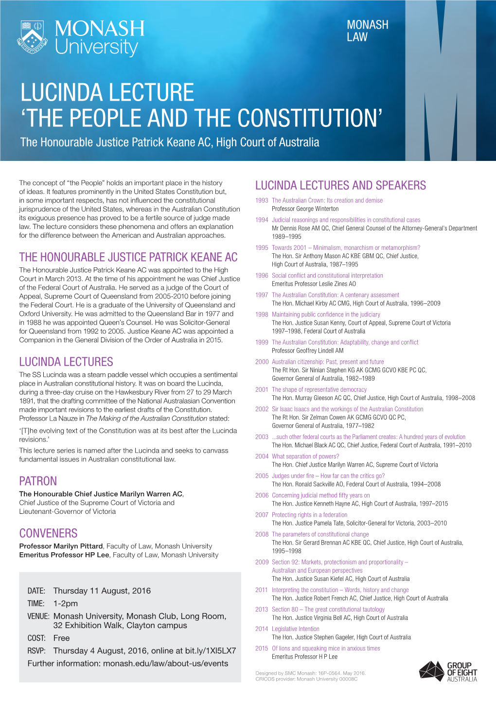 Lucinda Lecture 'The People and the Constitution'