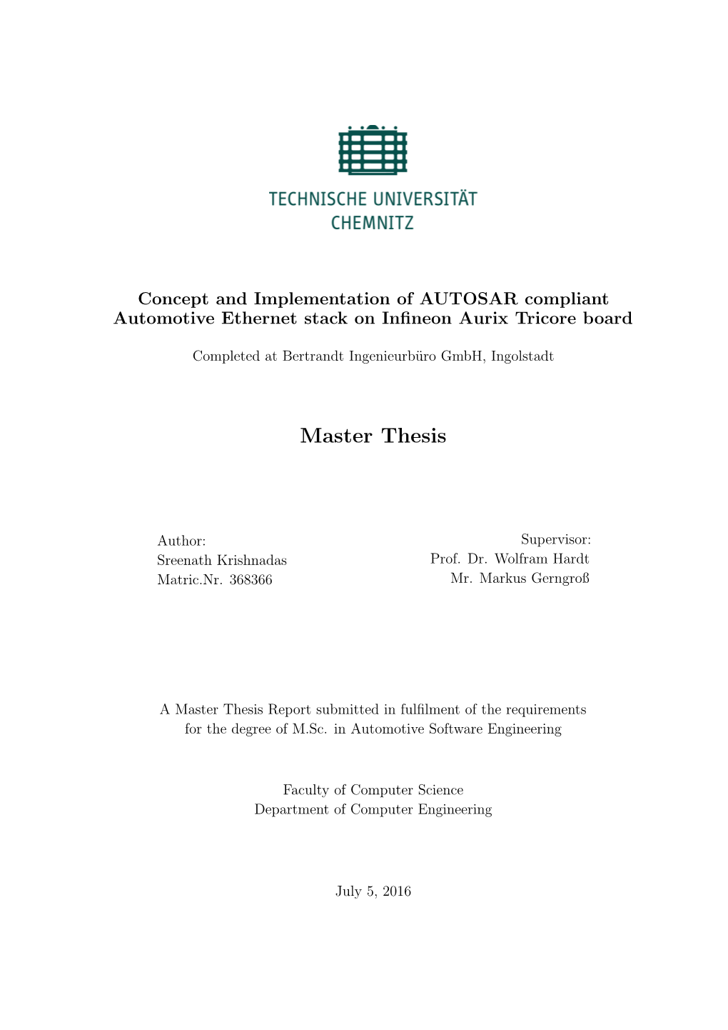 Master Thesis