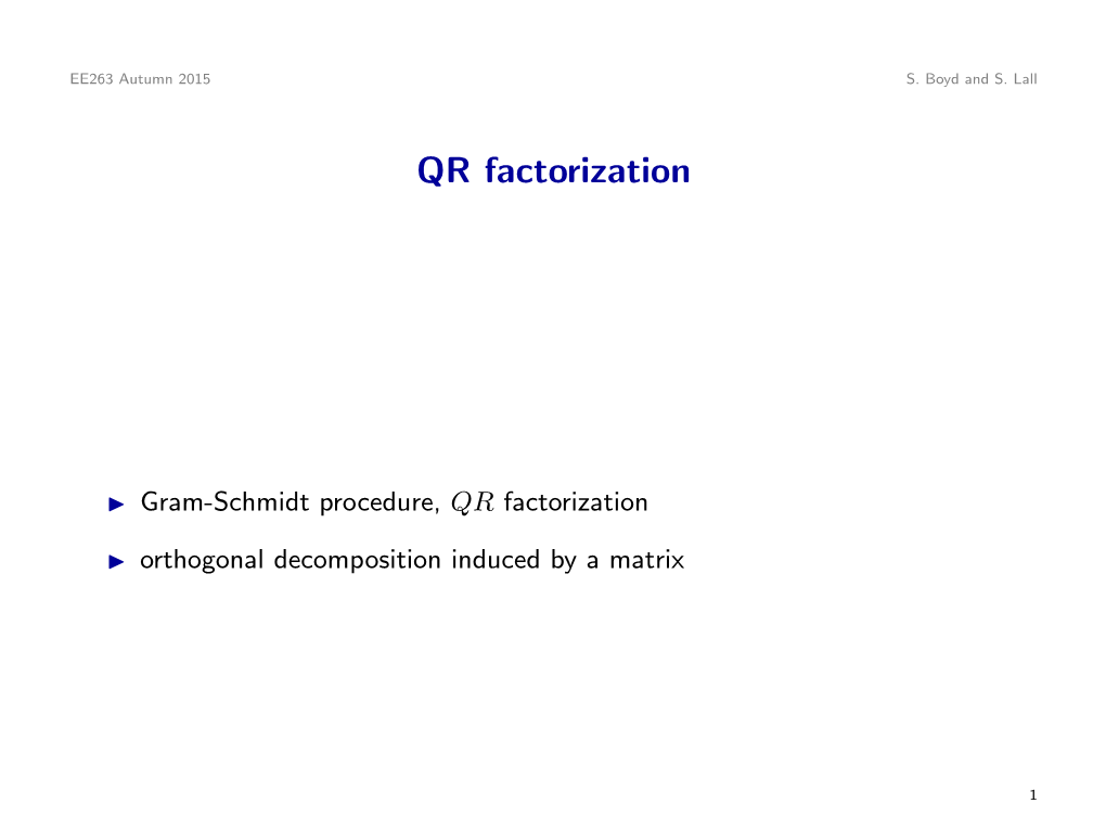 QR Factorization