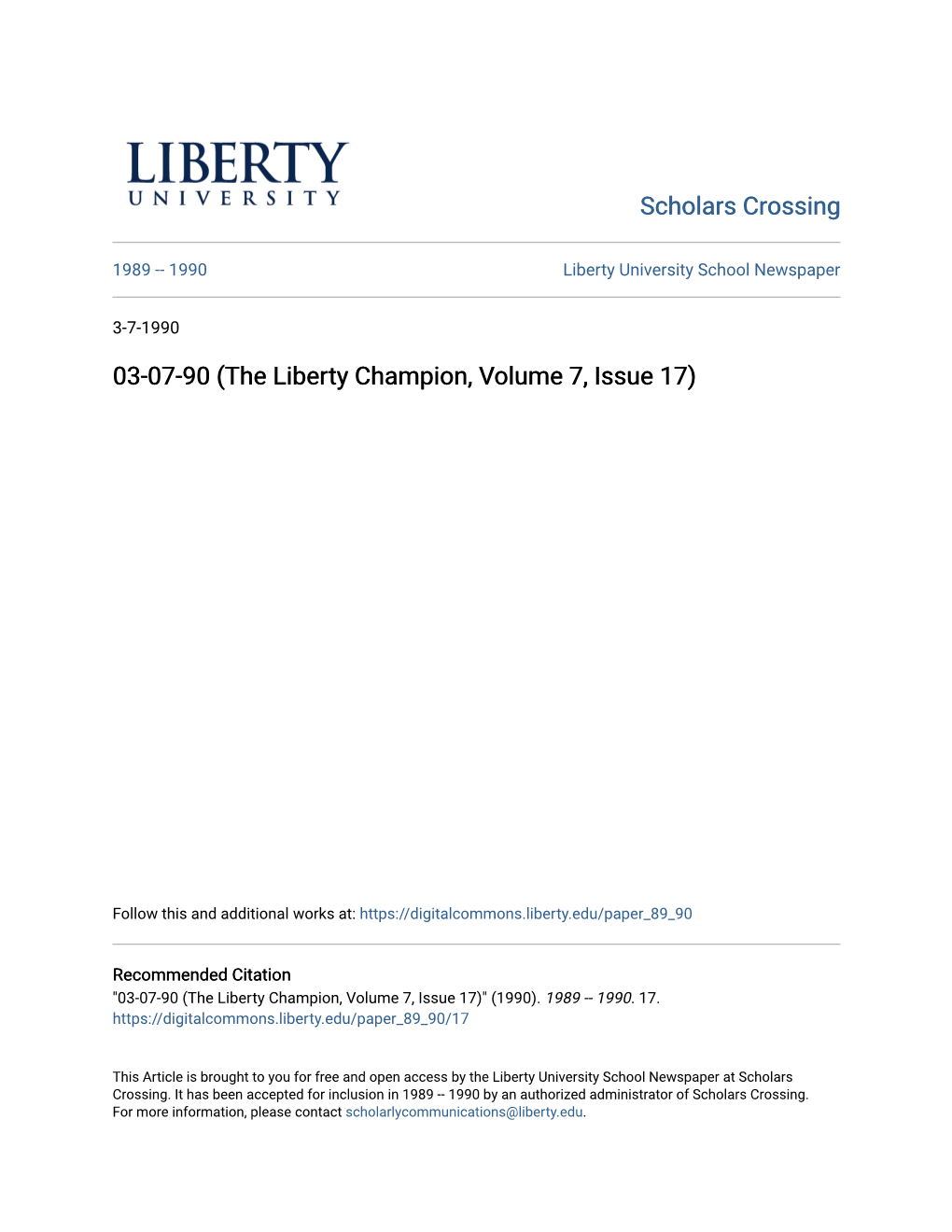 The Liberty Champion, Volume 7, Issue 17)