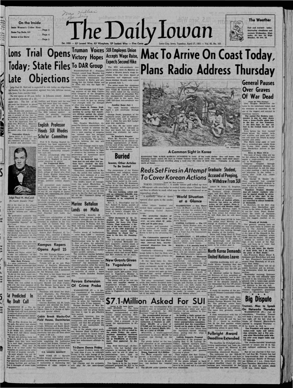 Daily Iowan (Iowa City, Iowa), 1951-04-17