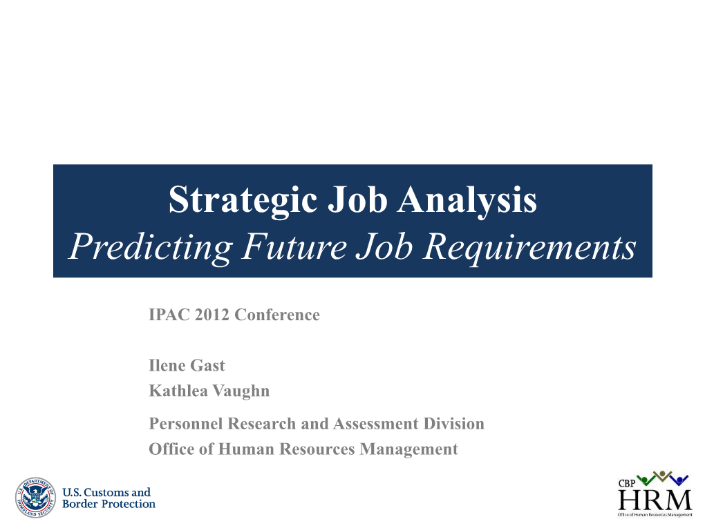 Strategic Job Analysis Predicting Future Job Requirements