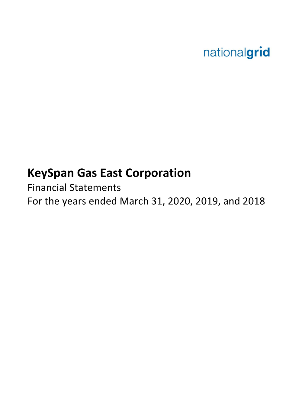 Keyspan Gas East Corporation Financial Statements