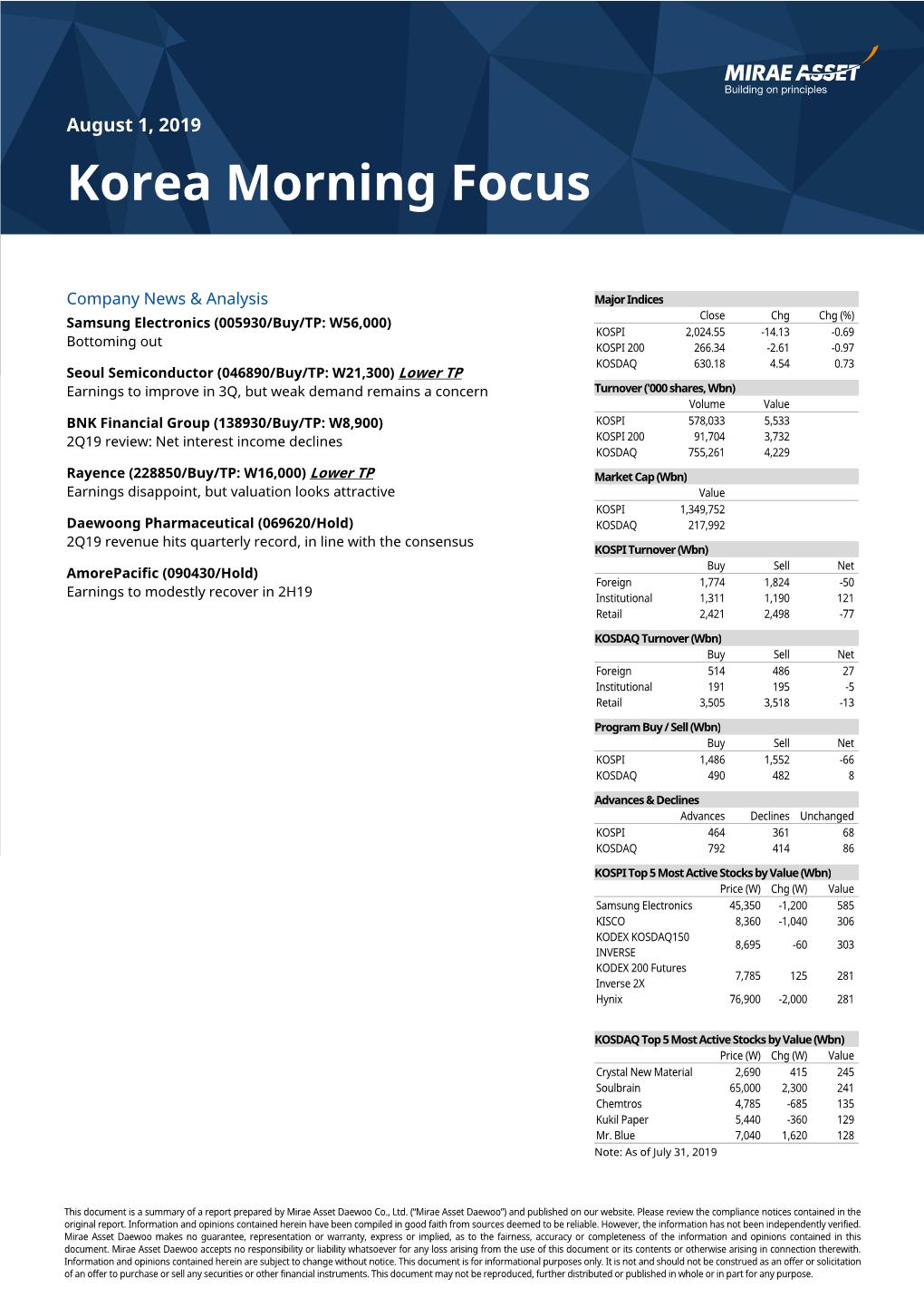 Korea Morning Focus