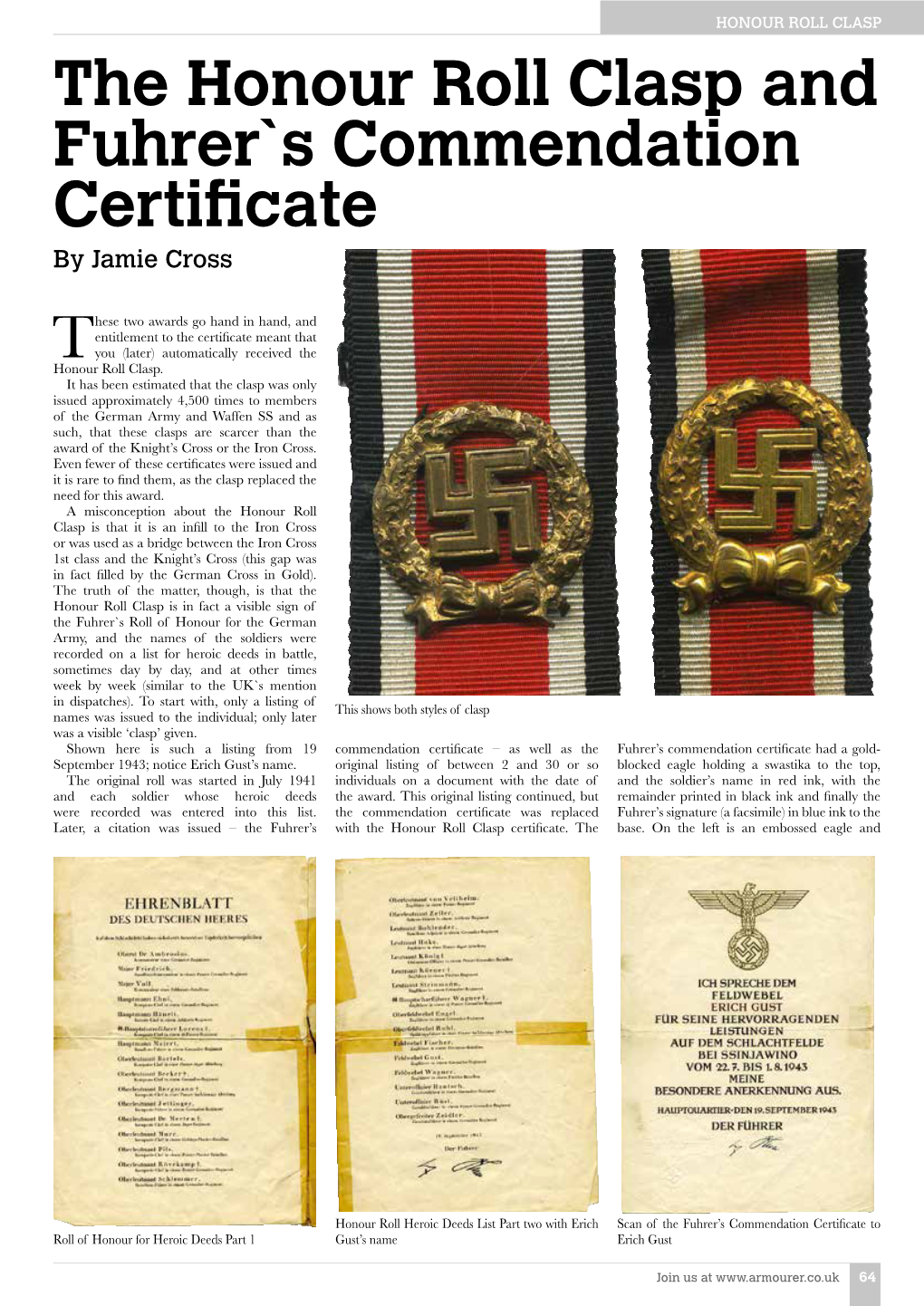 Honour Roll Clasp Article