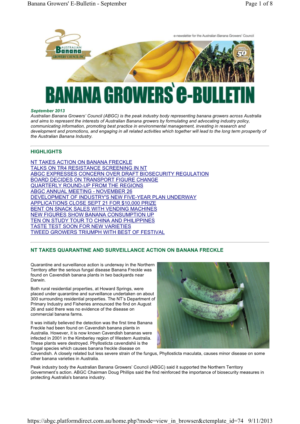 Page 1 of 8 Banana Growers' E-Bulletin