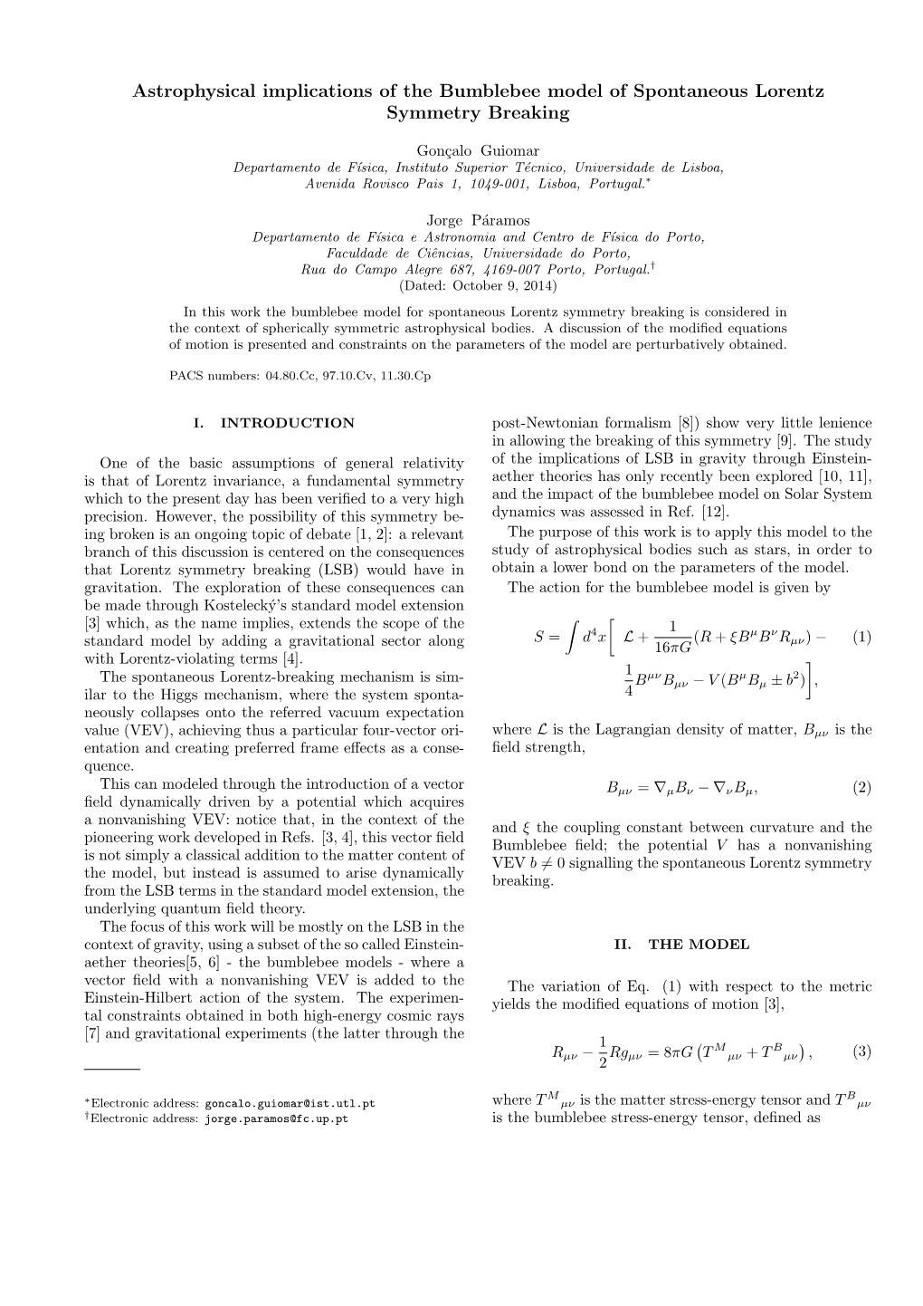 Astrophysical Implications of the Bumblebee Model of Spontaneous Lorentz Symmetry Breaking