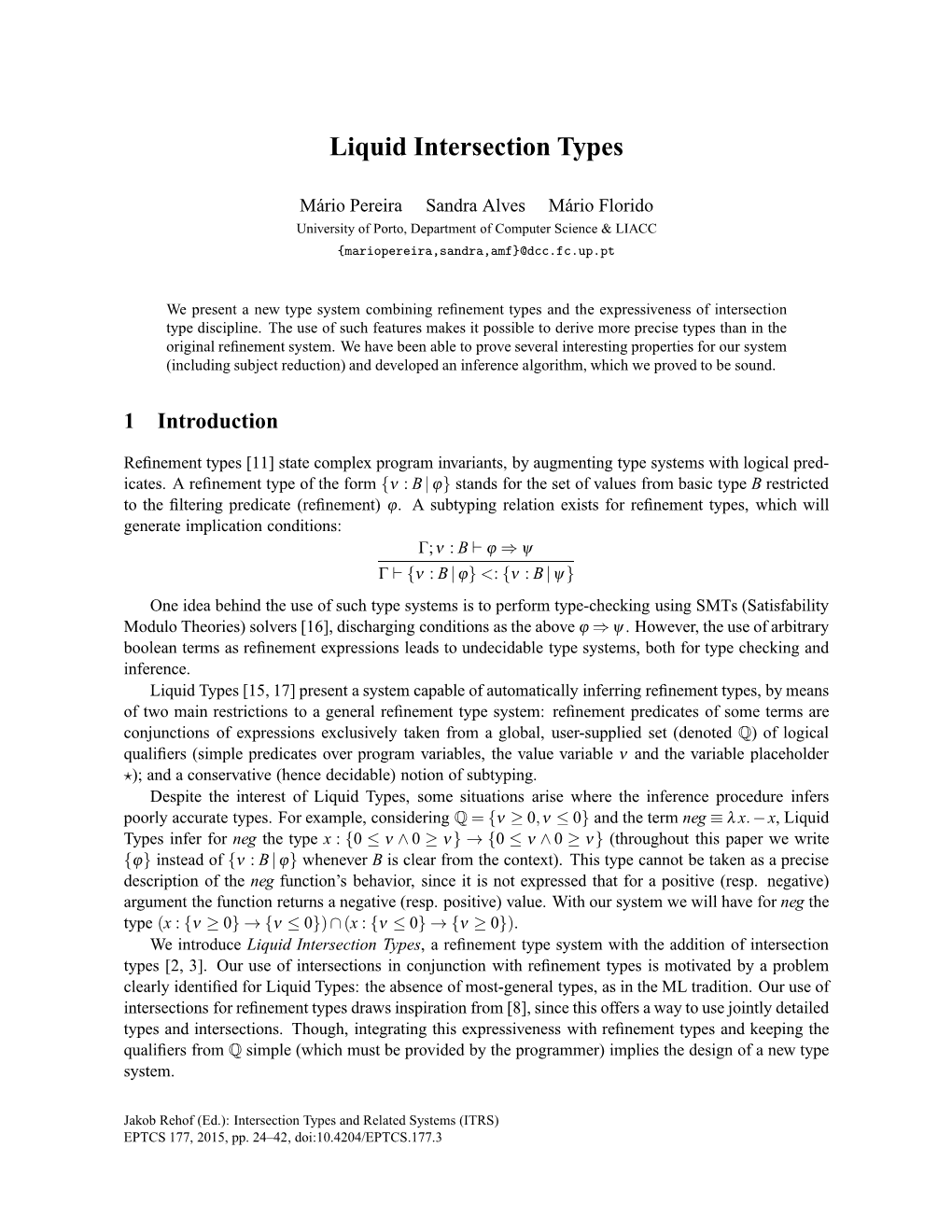 Liquid Intersection Types