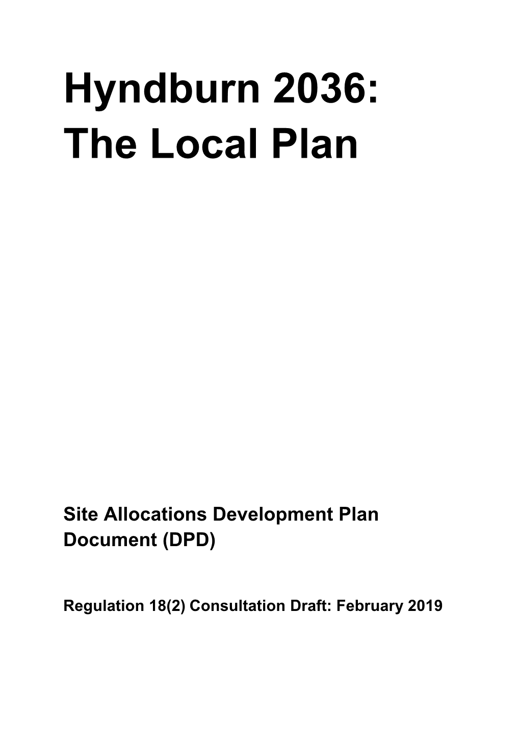Hyndburn 2036: the Local Plan