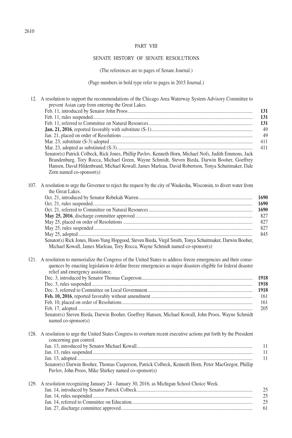 Senate History of Senate Resolutions