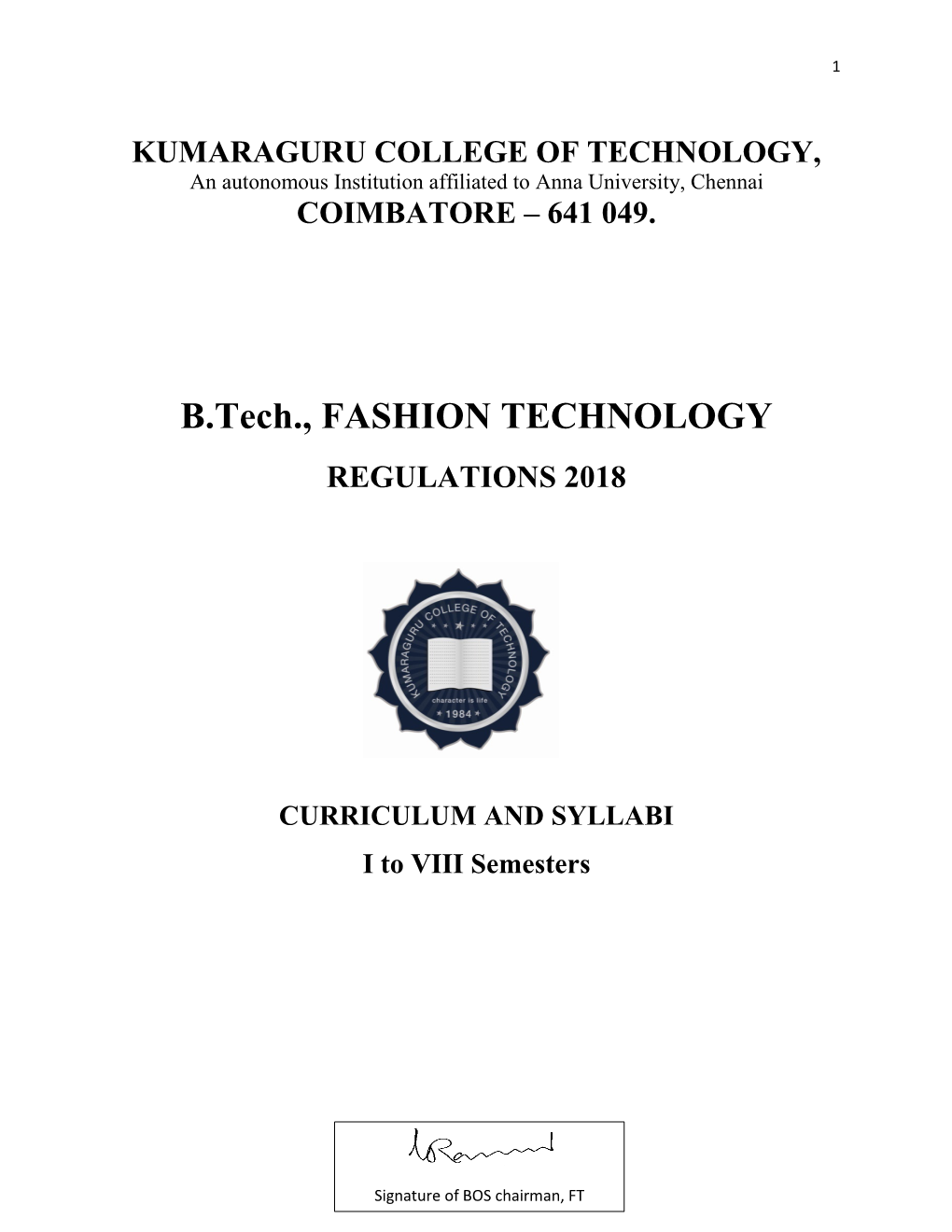 Fashion Technology Regulations 2018