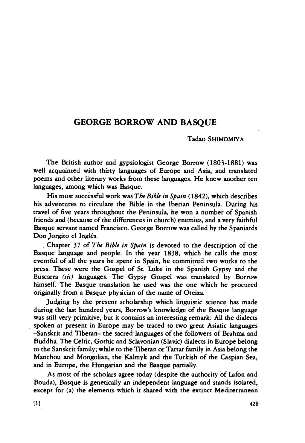 George Borrow and Basque