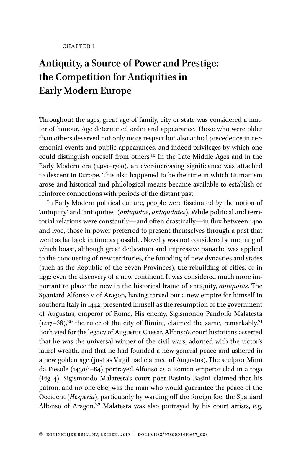 Antiquity, a Source of Power and Prestige: the Competition for Antiquities in Early Modern Europe