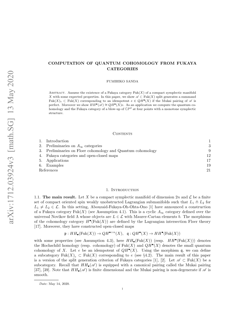 Computation of Quantum Cohomology from Fukaya Categories 2
