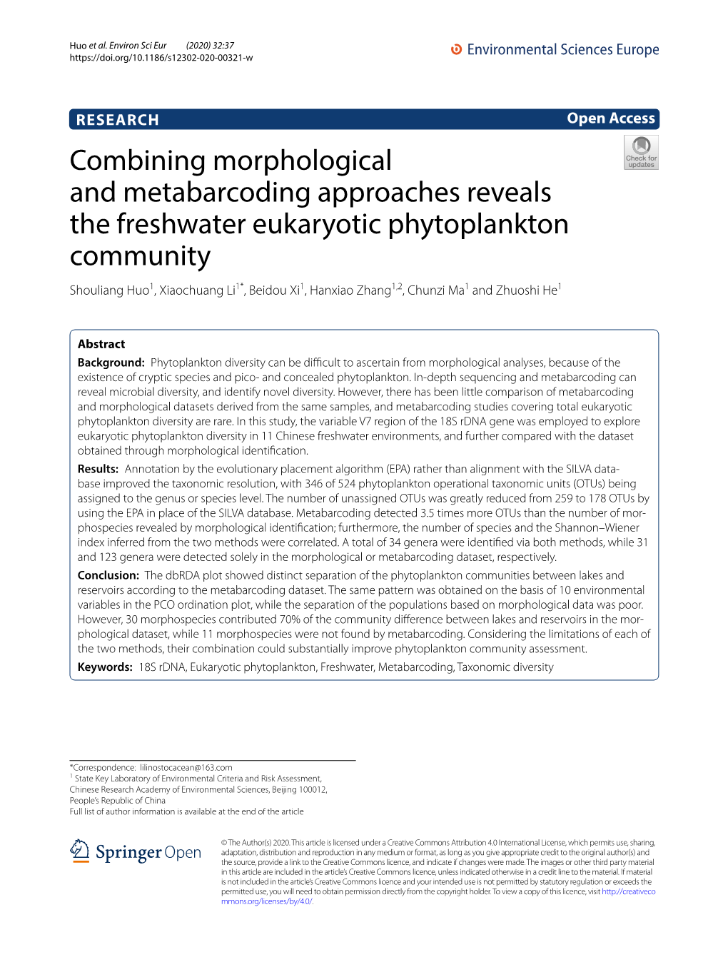 Combining Morphological and Metabarcoding Approaches Reveals