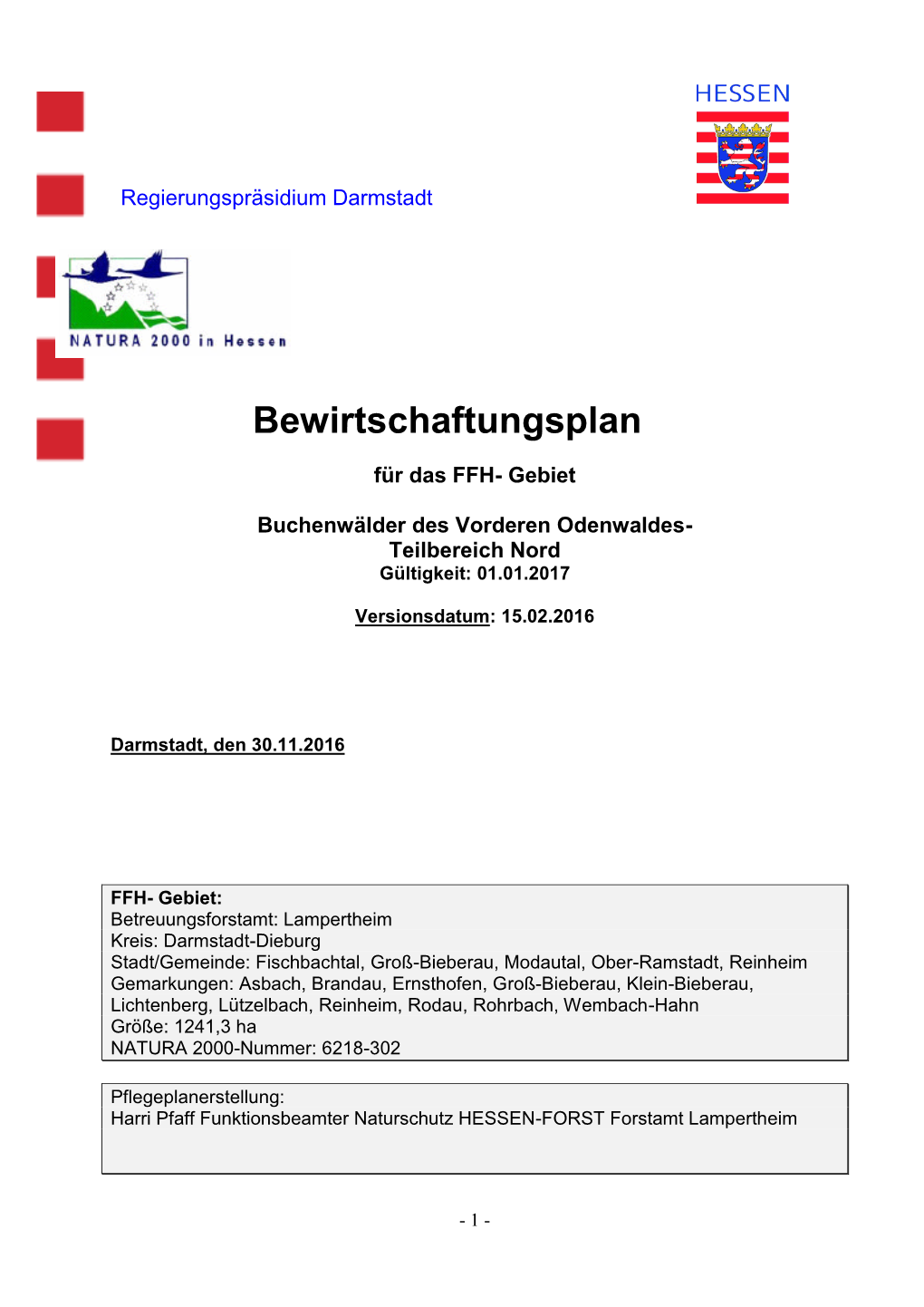 Bewirtschaftungsplan Felsberg