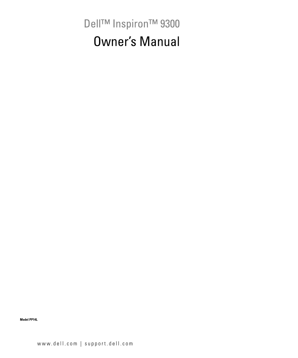 Dell™ Inspiron™ 9300 Owner’S Manual