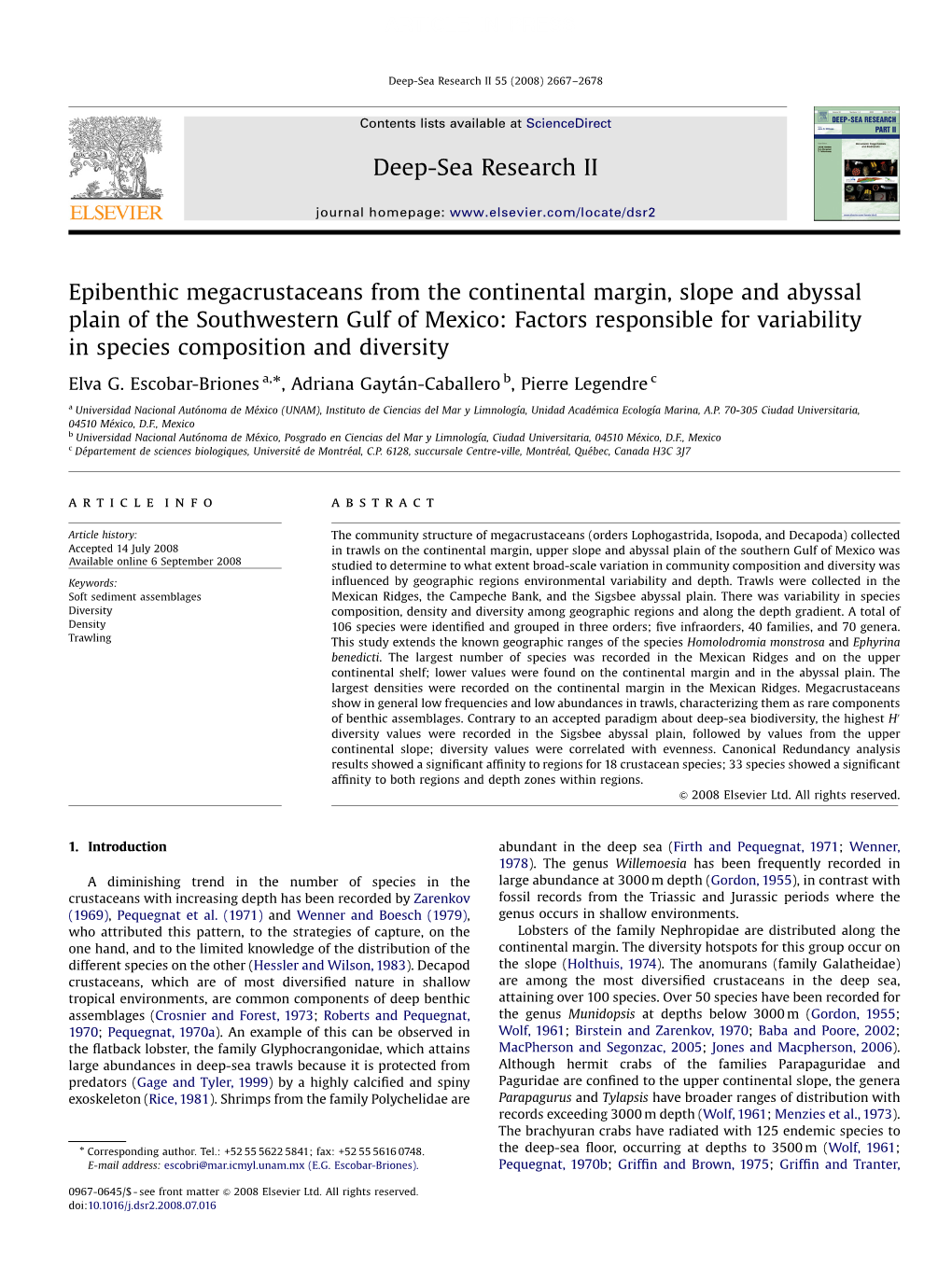 Epibenthic Megacrustaceans from the Continental