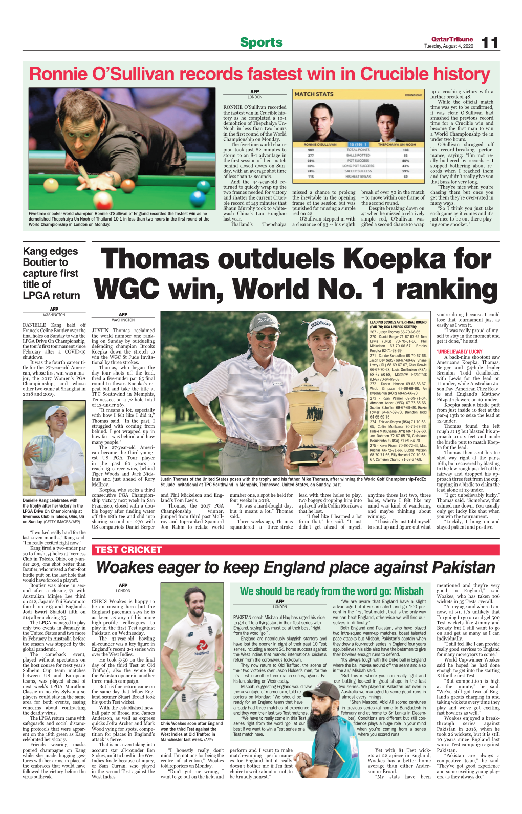 Thomas Outduels Koepka for WGC Win, World No. 1 Ranking