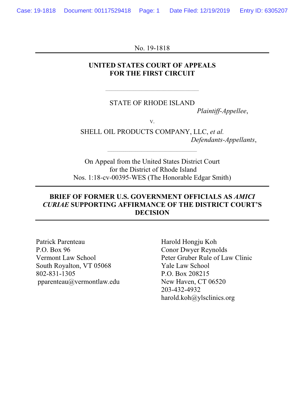 No. 19-1818 UNITED STATES COURT of APPEALS for THE