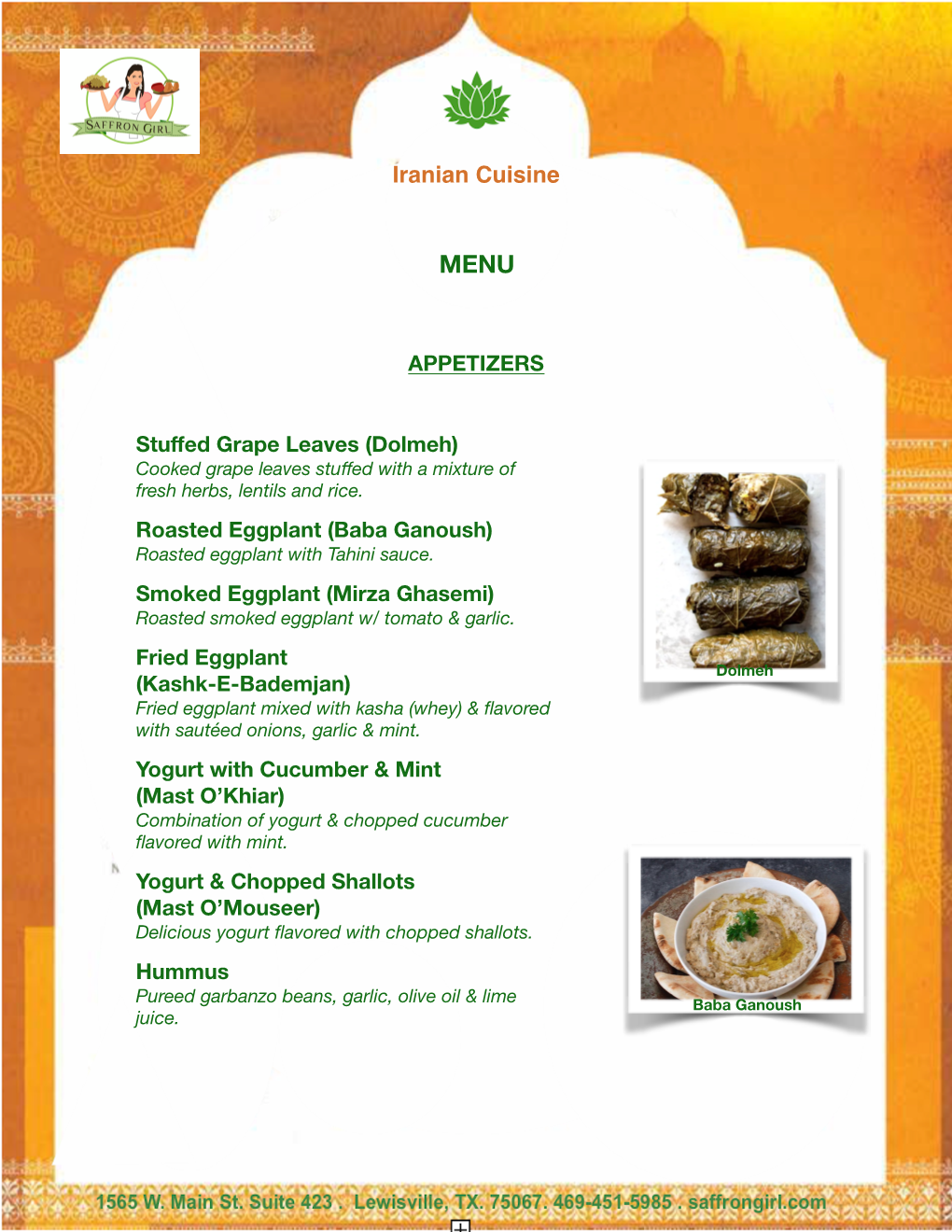 IRANIAN CATERING MENU Copy